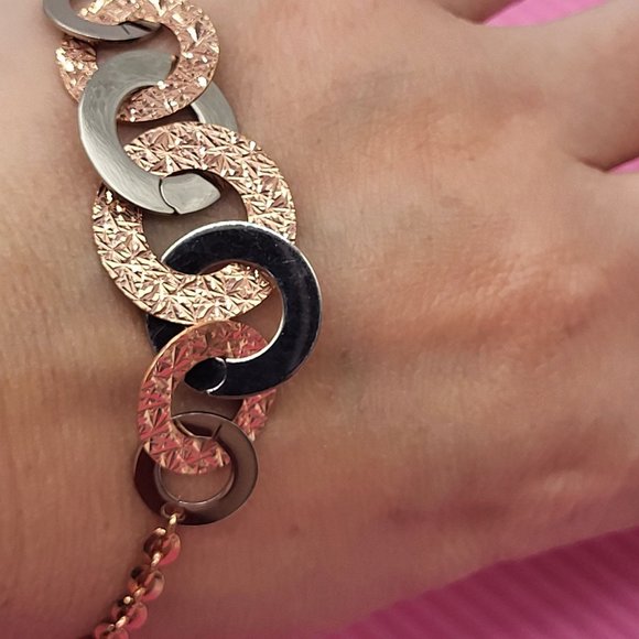 Rebecca Made in Italy R-Zero Rose Gold Over Bronze Steel Chain Bracelet - Picture 2 of 11